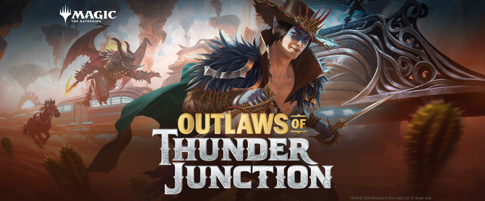 Outlaws of Thunder Junction: The Big Score (Magic the Gathering) — official Wizards banner