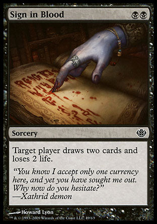 Sign in Blood (Duel Decks: Garruk vs Liliana) Light Play