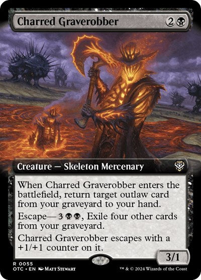 Charred Graverobber (Extended Art) (Commander: Outlaws of Thunder Junction) Light Play