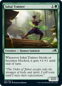 Jukai Trainee (Kamigawa: Neon Dynasty) Light Play Foil