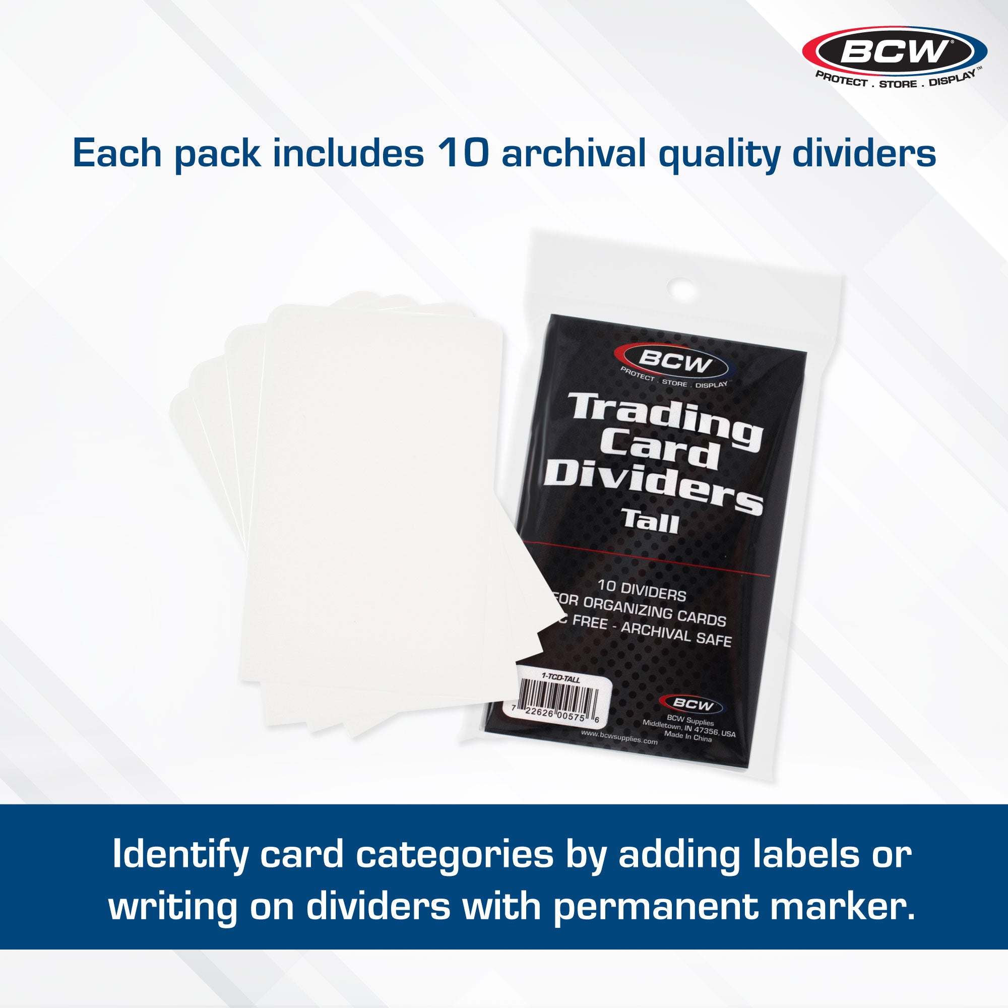 BCW Tall trading Card Dividers (10 ct)