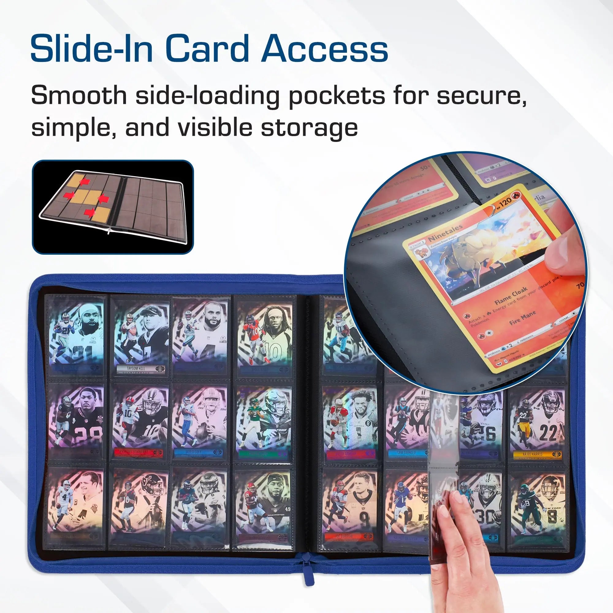 Z-Folio 12-Pocket LX Album - Blue - K&N Gaming LLC
