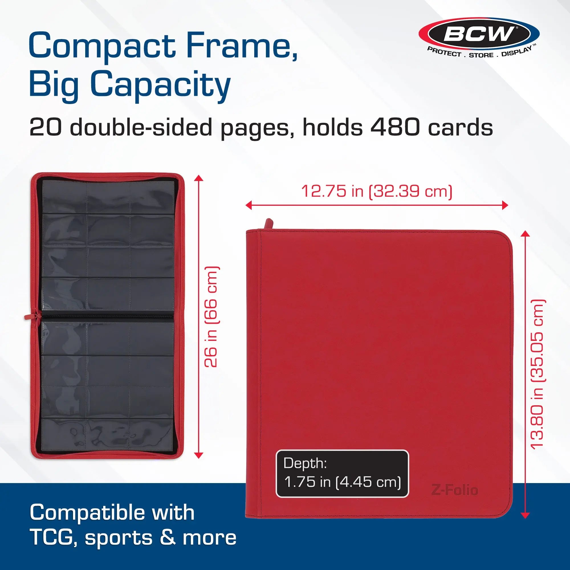 Z-Folio 12-Pocket LX Album - Red - K&N Gaming LLC