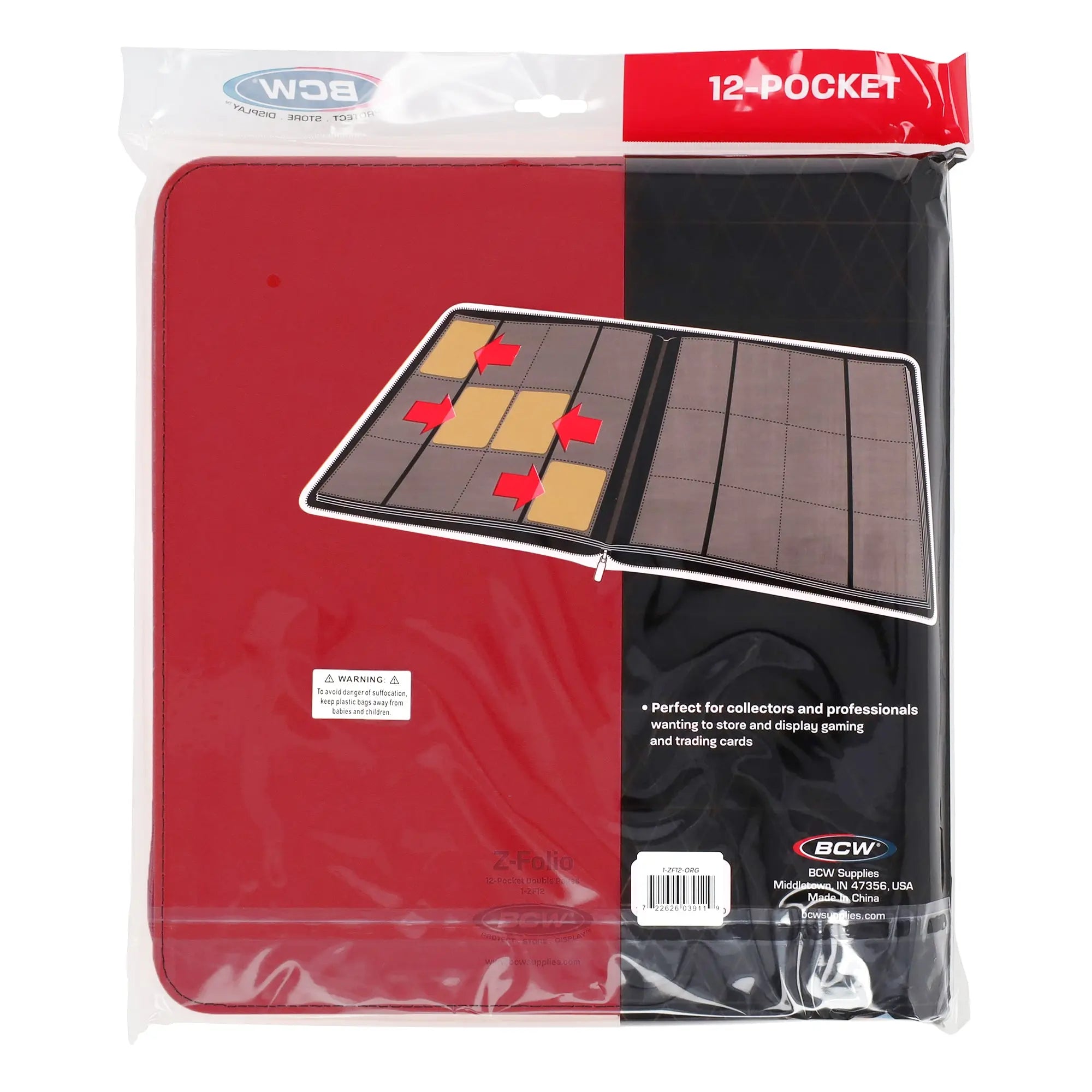 Z-Folio 12-Pocket LX Album - Red - K&N Gaming LLC