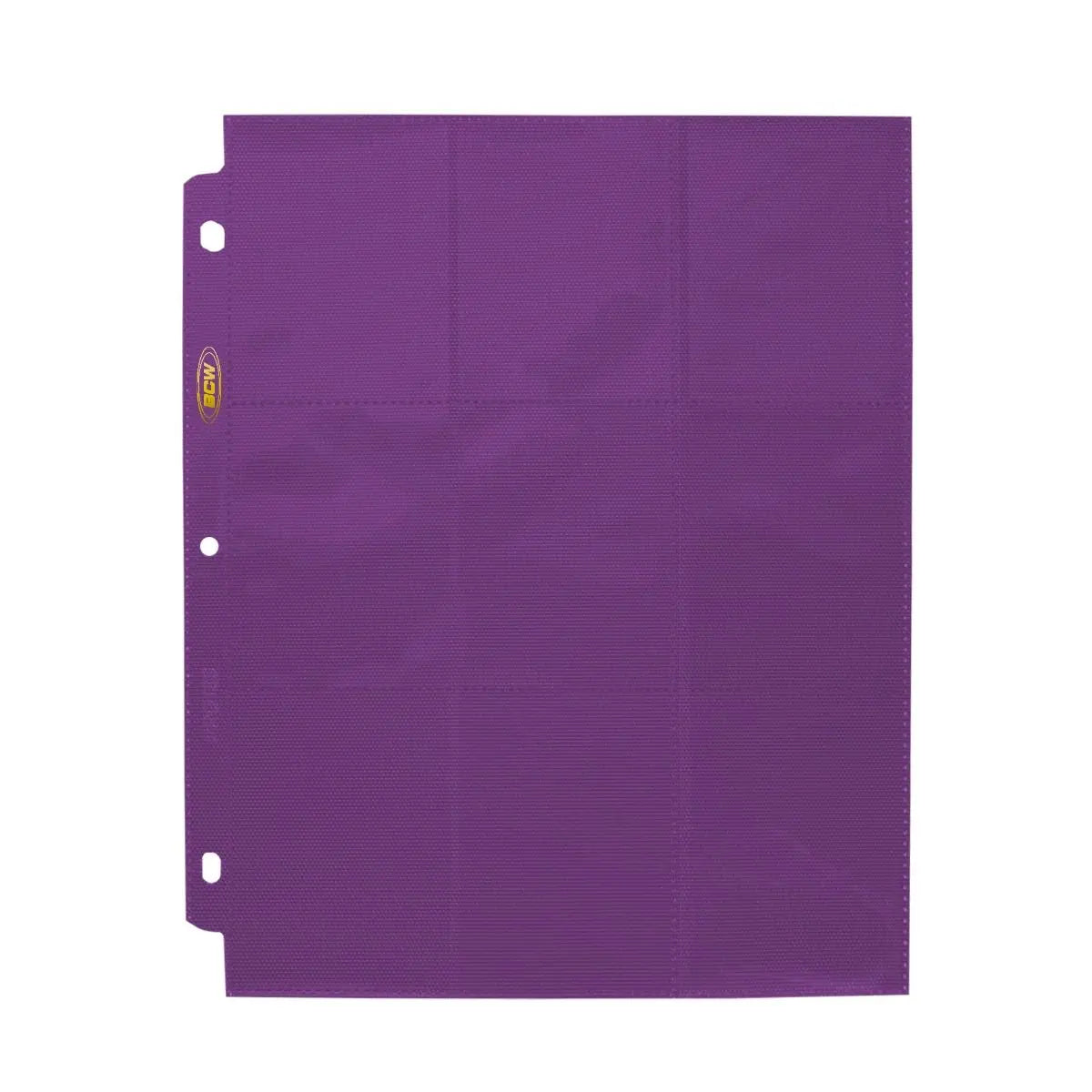 BCW Side-Loading 18-Pocket Pro Pages – Purple (10 Pack) - K&N Gaming LLC