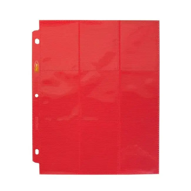 BCW Side-Loading 18-Pocket Pro Pages – Red (10 Pack) - K&N Gaming LLC