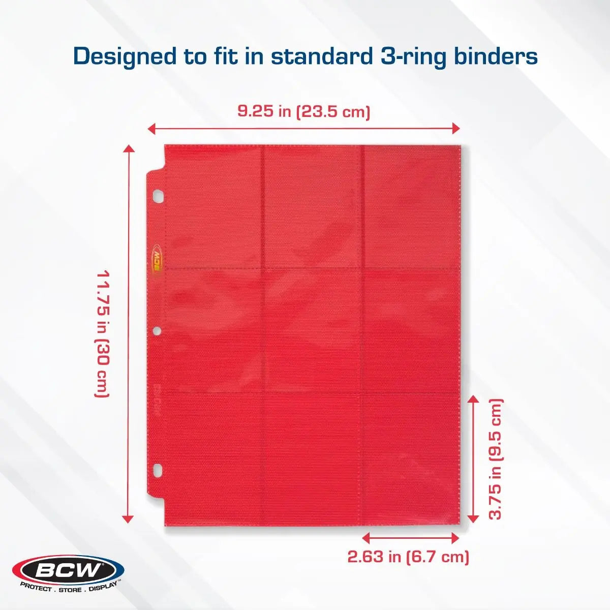 BCW Side-Loading 18-Pocket Pro Pages – Red (10 Pack) - K&N Gaming LLC
