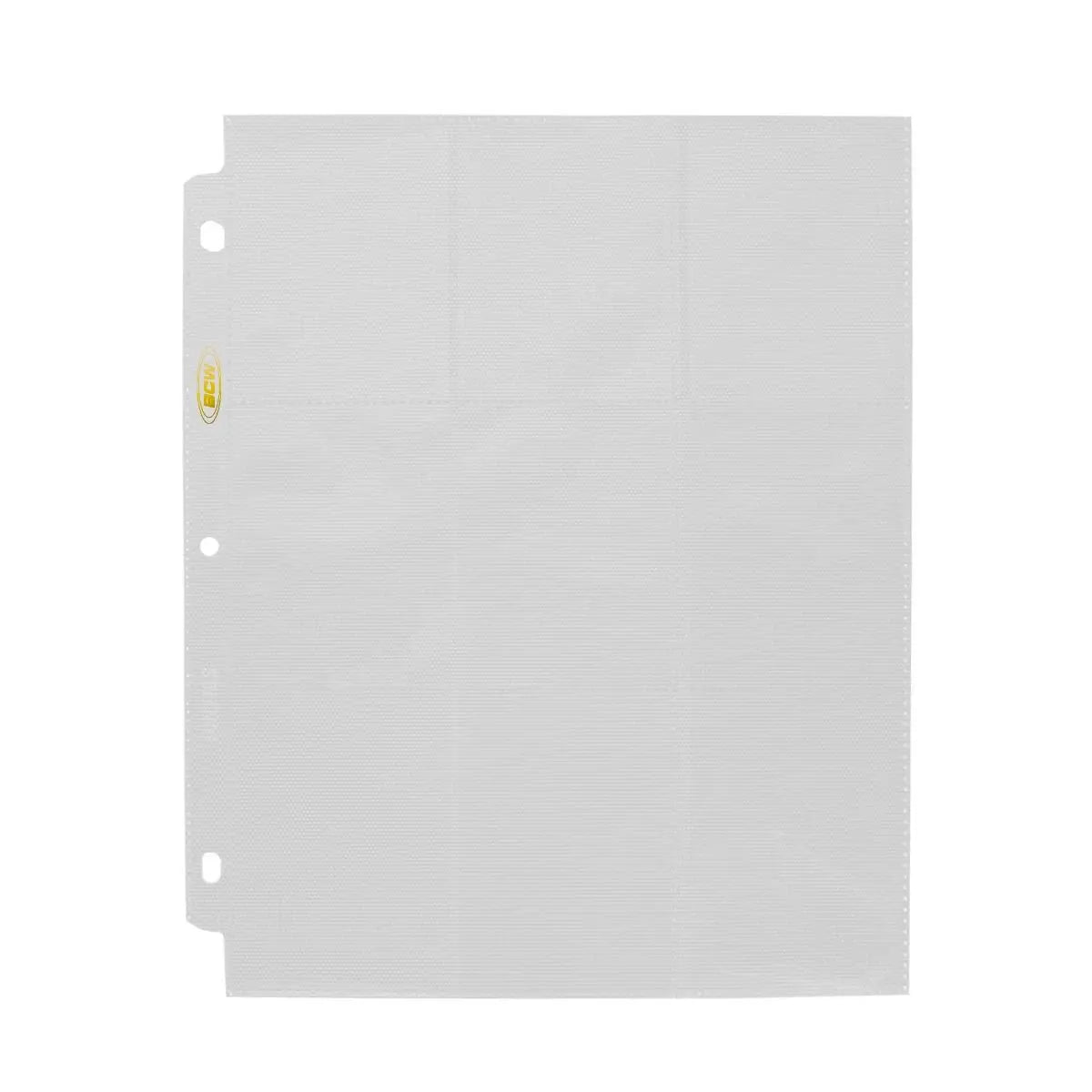BCW Side-Loading 18-Pocket Pro Pages – White (10 Pack) - K&N Gaming LLC