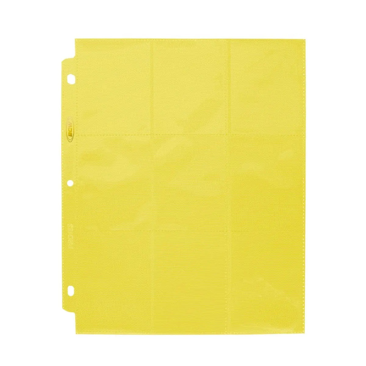 BCW Side-Loading 18-Pocket Pro Pages – Yellow (10 Pack) - K&N Gaming LLC