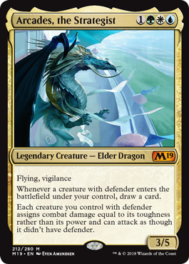 Arcades, the Strategist (Magic 2019 Core Set) Light Play