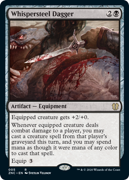 Whispersteel Dagger (Commander 2020 Zendikar Rising) Near Mint