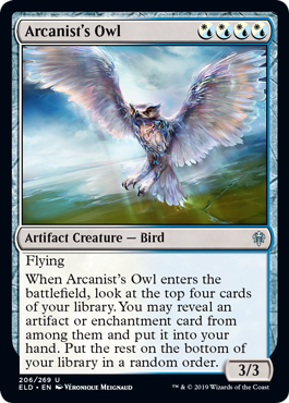 Arcanist's Owl (Throne of Eldraine) Light Play Foil