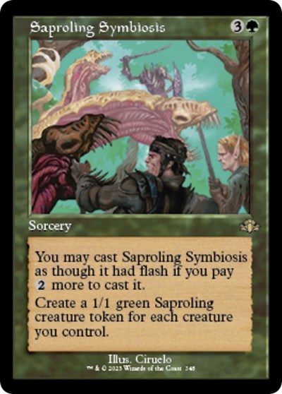 Saproling Symbiosis (Retro Frame) (Dominaria Remastered) Light Play