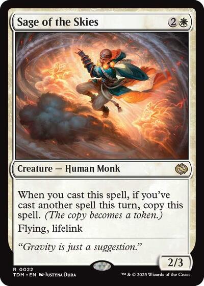 Sage of the Skies (Tarkir: Dragonstorm) Light Play Foil