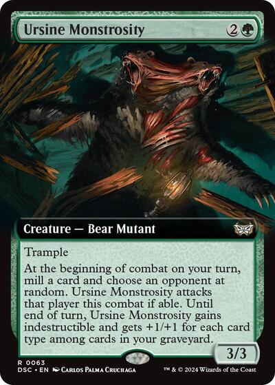 Ursine Monstrosity (Extended Art) (Commander: Duskmourn: House of Horror) Light Play