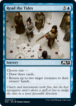 Read the Tides (Magic 2021 Core Set) Light Play Foil
