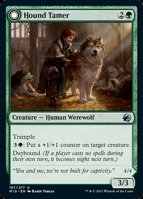 Hound Tamer / Untamed Pup (Innistrad: Midnight Hunt) Light Play Foil