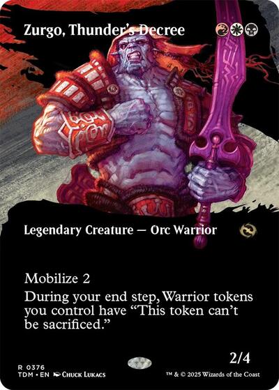 Zurgo, Thunder's Decree (Borderless) (Tarkir: Dragonstorm) Light Play