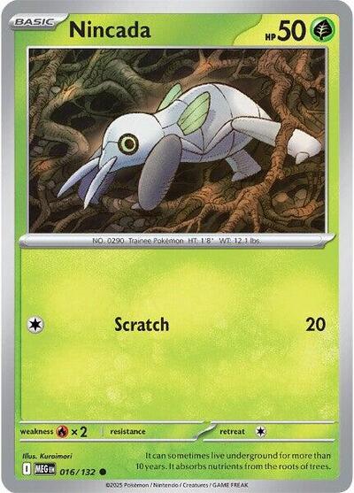 Nincada (ME01: Mega Evolution) Near Mint Reverse Holofoil