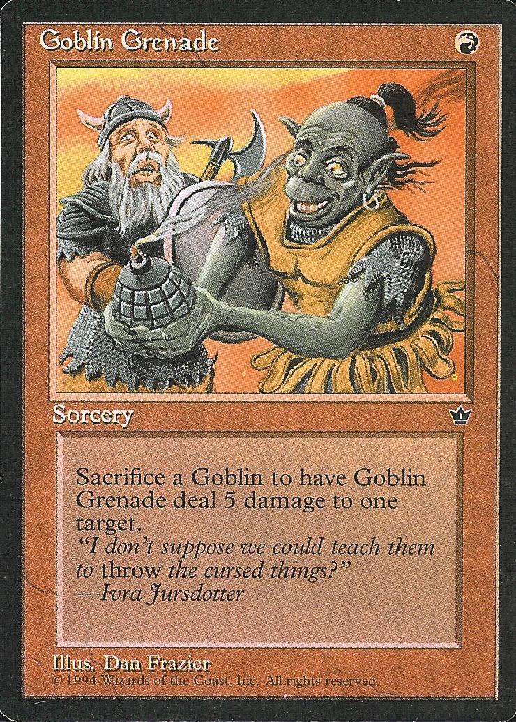 Goblin Grenade (Frazier) (Fallen Empires) Light Play