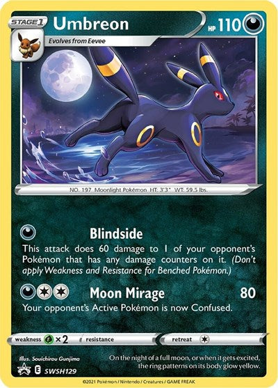 Umbreon - SWSH129 (SWSH: Sword & Shield Promo Cards) Light Play Holofoil