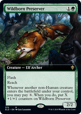 Wildborn Preserver (Extended Art) (Throne of Eldraine) Light Play