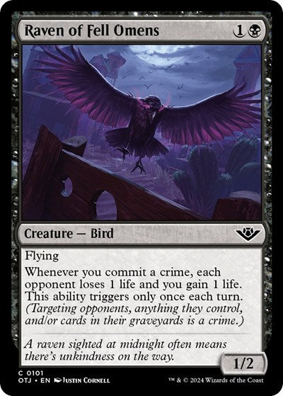 Raven of Fell Omens (Outlaws of Thunder Junction) Light Play Foil