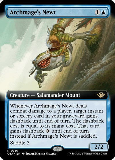 Archmage's Newt (Extended Art) (Outlaws of Thunder Junction) Light Play Foil