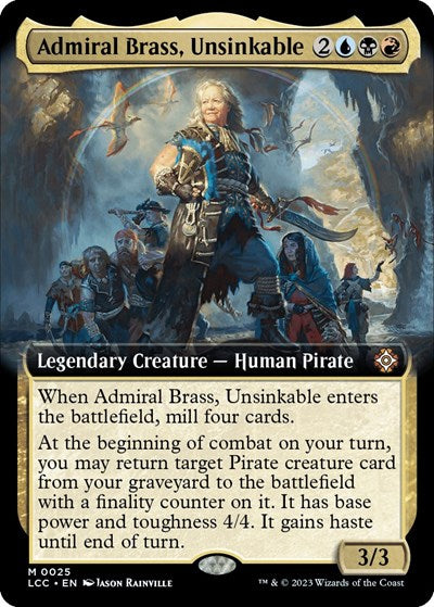 Admiral Brass, Unsinkable (Extended Art) (Commander: The Lost Caverns of Ixalan) Near Mint