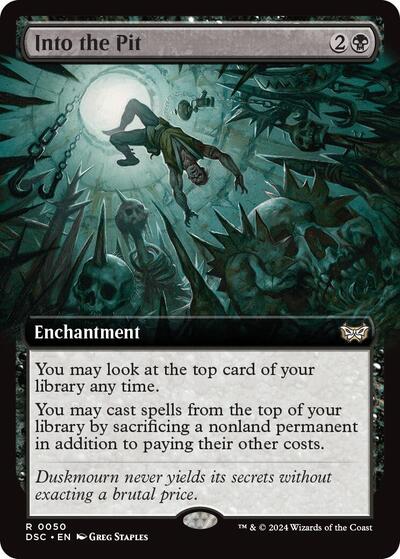 Into the Pit (Extended Art) (Commander: Duskmourn: House of Horror) Light Play