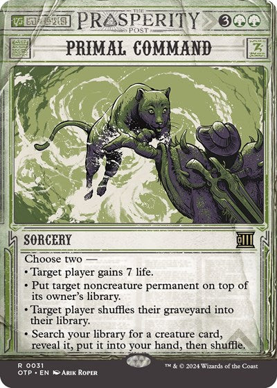Primal Command (Outlaws of Thunder Junction: Breaking News) Near Mint Foil