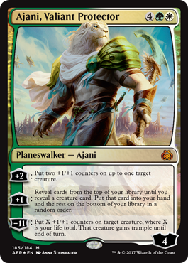 Ajani Valiant Protector (Aether Revolt) Light Play Foil