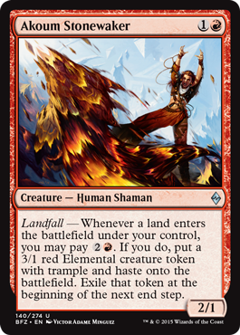 Akoum Stonewaker (Battle for Zendikar) Light Play Foil