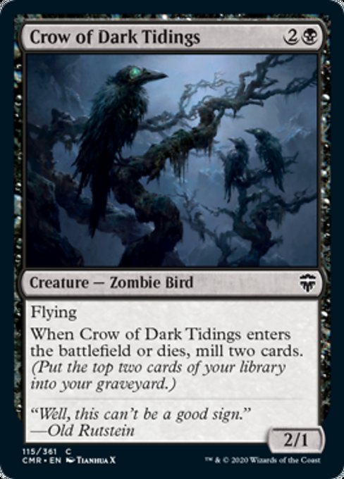 Crow of Dark Tidings (Commander Legends) Light Play Foil