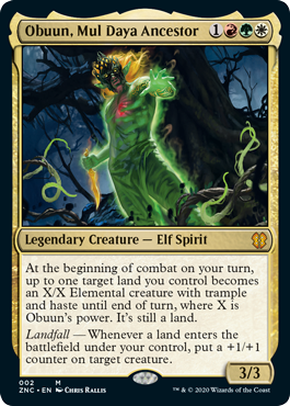 Obuun, Mul Daya Ancestor (Commander 2020 Zendikar Rising) Light Play Foil