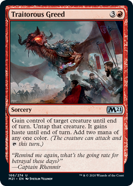 Traitorous Greed (Magic 2021 Core Set) Near Mint Foil