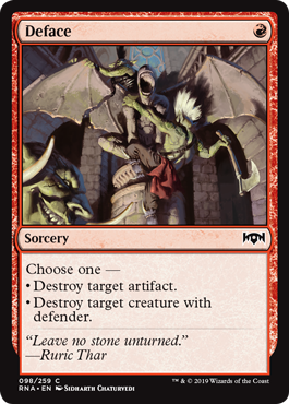 Deface (Ravnica Allegiance) Light Play Foil