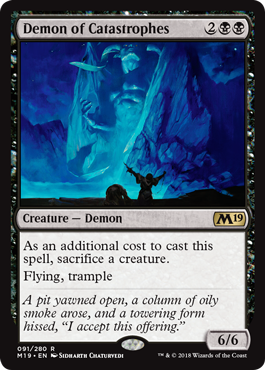Demon of Catastrophes (Magic 2019 Core Set) Light Play