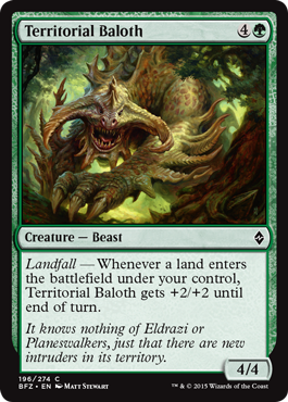 Territorial Baloth (Battle for Zendikar) Light Play Foil