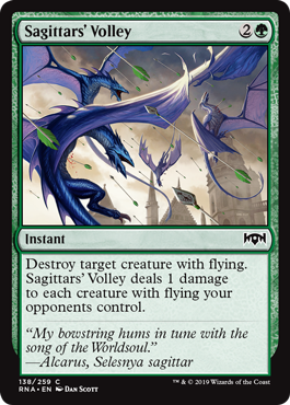 Sagittars' Volley (Ravnica Allegiance) Light Play Foil