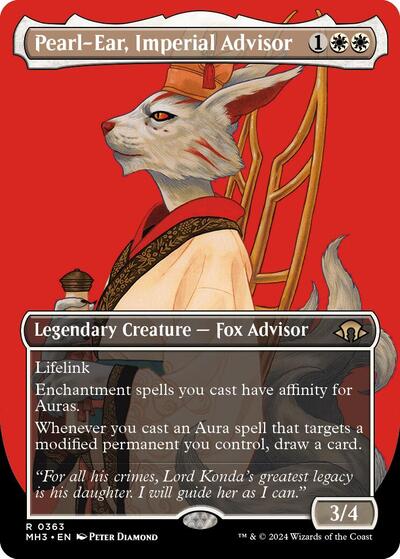 Pearl-Ear, Imperial Advisor (Borderless) (Modern Horizons 3) Light Play Foil