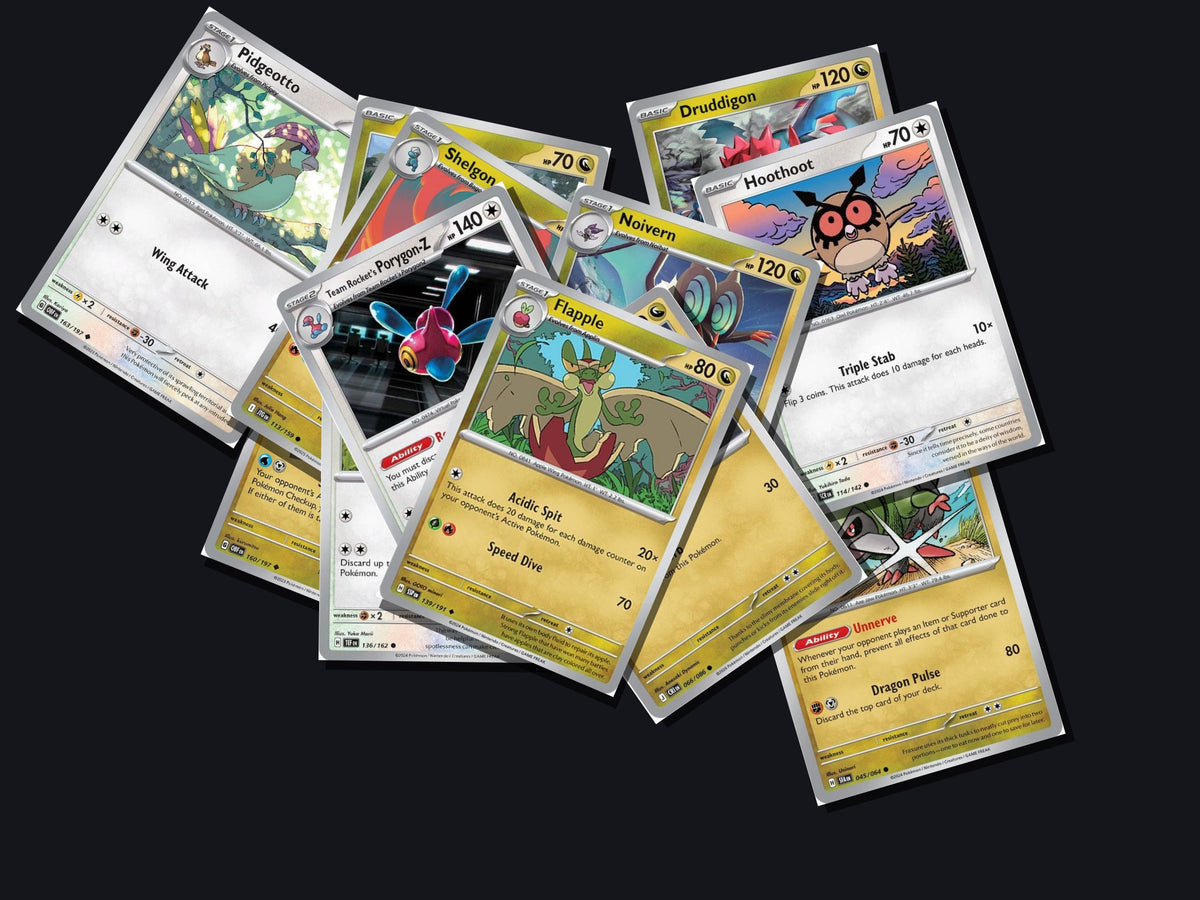 pokemon colorless dragon card lot 50 cards no duplicates – pile view