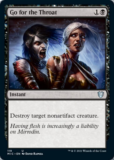 Go for the Throat (Commander 2021 Midnight Hunt) Light Play