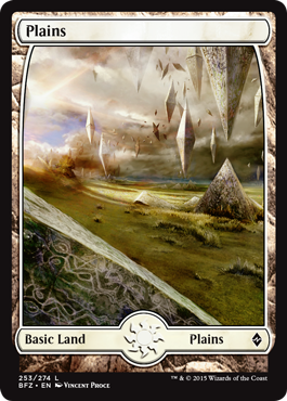 Plains (253) (Full Art) (Battle for Zendikar) Light Play Foil
