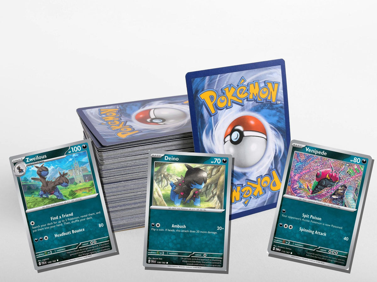 pokemon darkness card lot 50 cards no duplicates – stack view