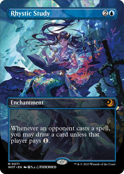 Rhystic Study (Anime Borderless) (Wilds of Eldraine: Enchanting Tales) Near Mint
