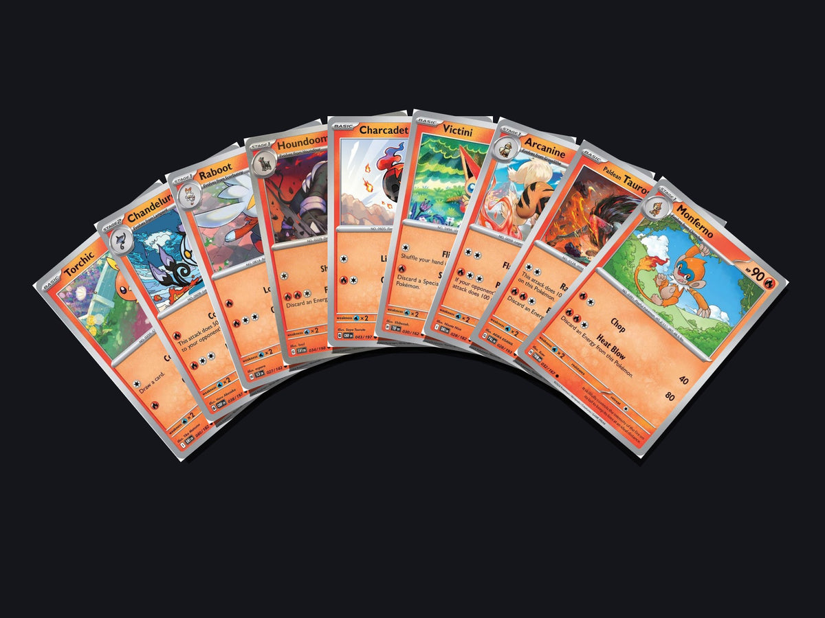 pokemon fire card lot 50 cards no duplicates – arch view