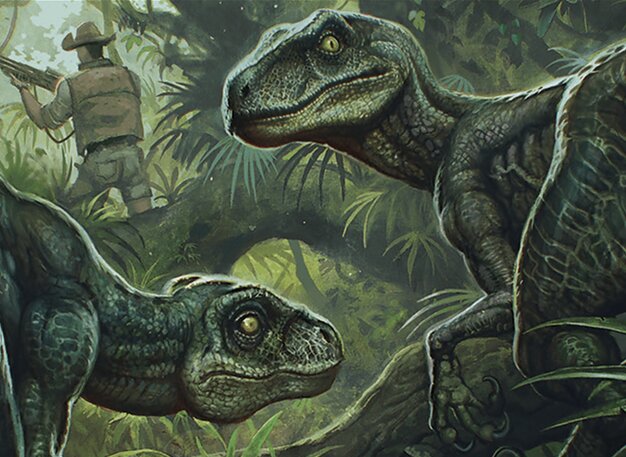 Universes Beyond: Jurassic World Collection — art from Hunting Velociraptor