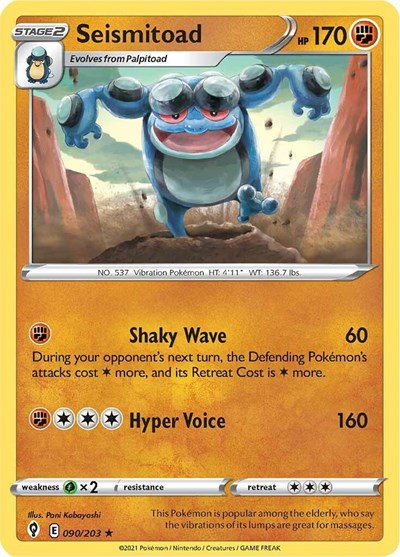 Seismitoad (SWSH07: Evolving Skies) Near Mint Reverse Holofoil