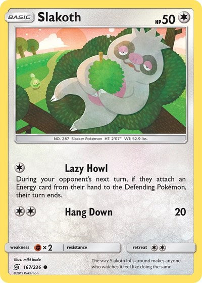 Slakoth (167) (SM - Unified Minds) Near Mint Reverse Holofoil